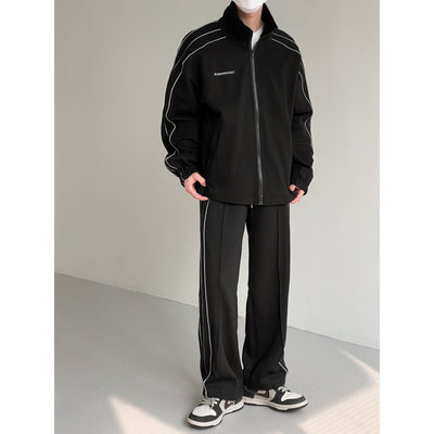 Zhou Old School Track Jacket & Pants Set-korean-fashion-Clothing Set-Zhou's Closet-OH Garments