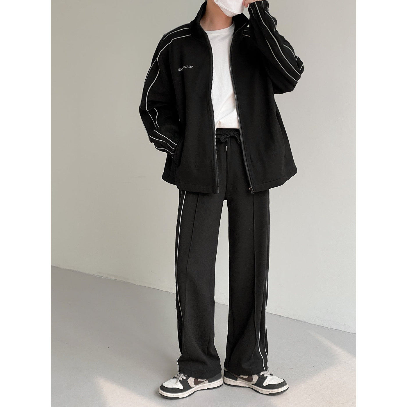 Zhou Old School Track Jacket & Pants Set-korean-fashion-Clothing Set-Zhou's Closet-OH Garments