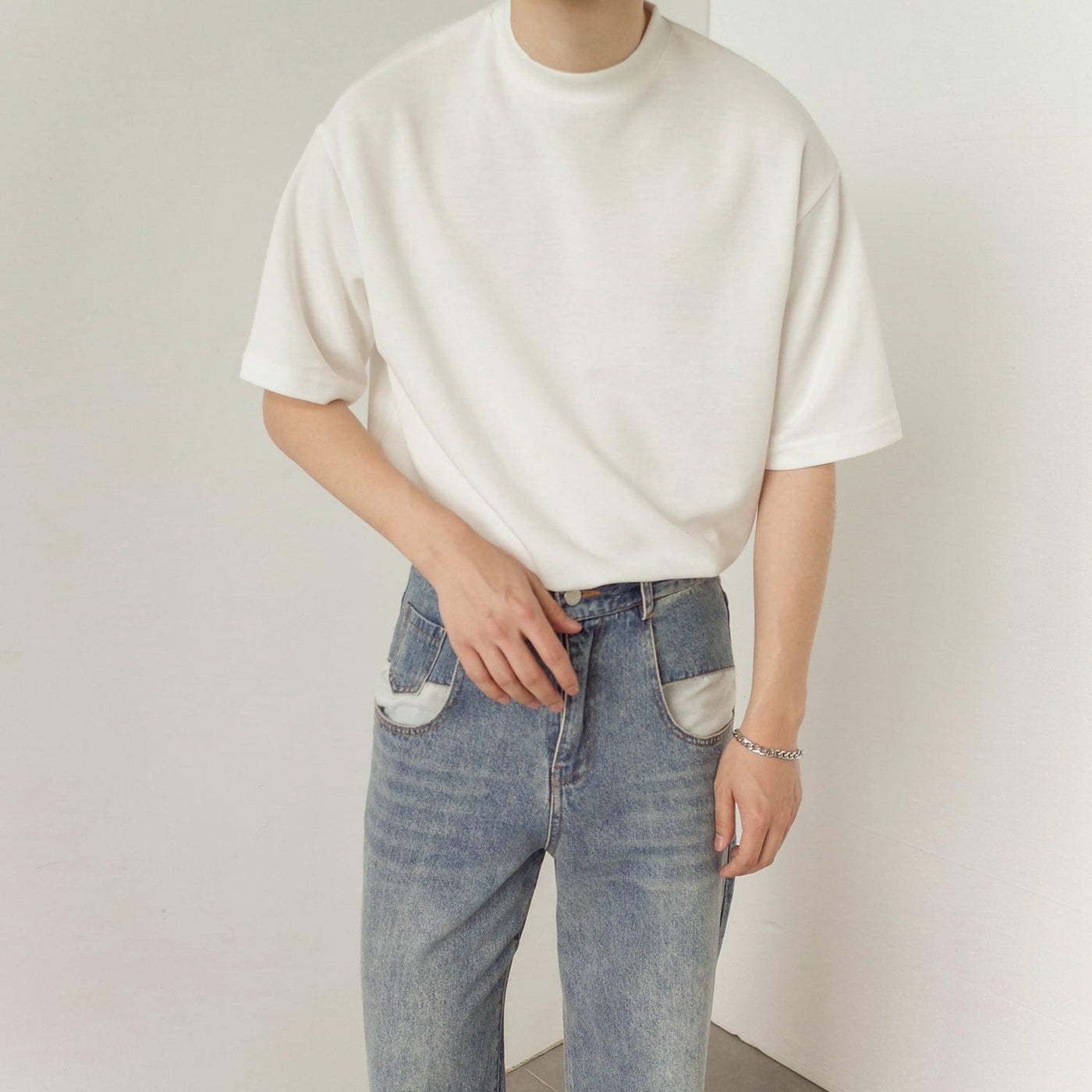 Zhou Plain Casual Regular Fit T-Shirt-korean-fashion-T-Shirt-Zhou's Closet-OH Garments