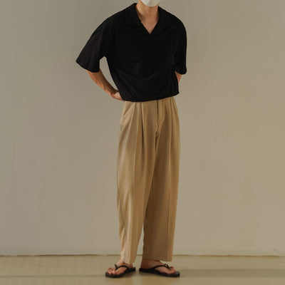 Zhou Plain Drop Shoulder Polo-korean-fashion-Polo-Zhou's Closet-OH Garments
