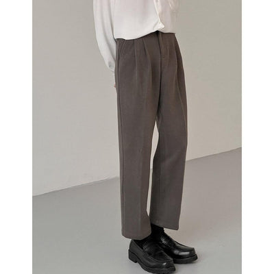 Zhou Slant Pocket Fold Pleated Trousers-korean-fashion-Pants-Zhou's Closet-OH Garments
