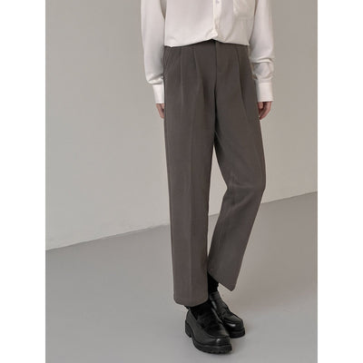 Zhou Slant Pocket Fold Pleated Trousers-korean-fashion-Pants-Zhou's Closet-OH Garments