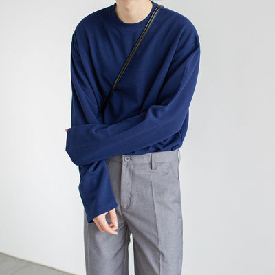 Zhou Solid Basic O-Neck Long Sleeve T-Shirt-korean-fashion-T-Shirt-Zhou's Closet-OH Garments