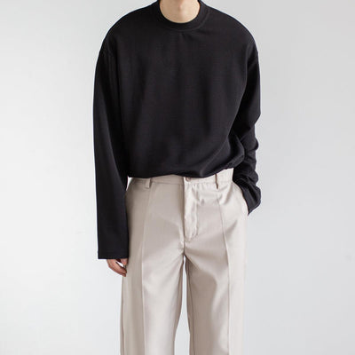 Zhou Solid Basic O-Neck Long Sleeve T-Shirt-korean-fashion-T-Shirt-Zhou's Closet-OH Garments