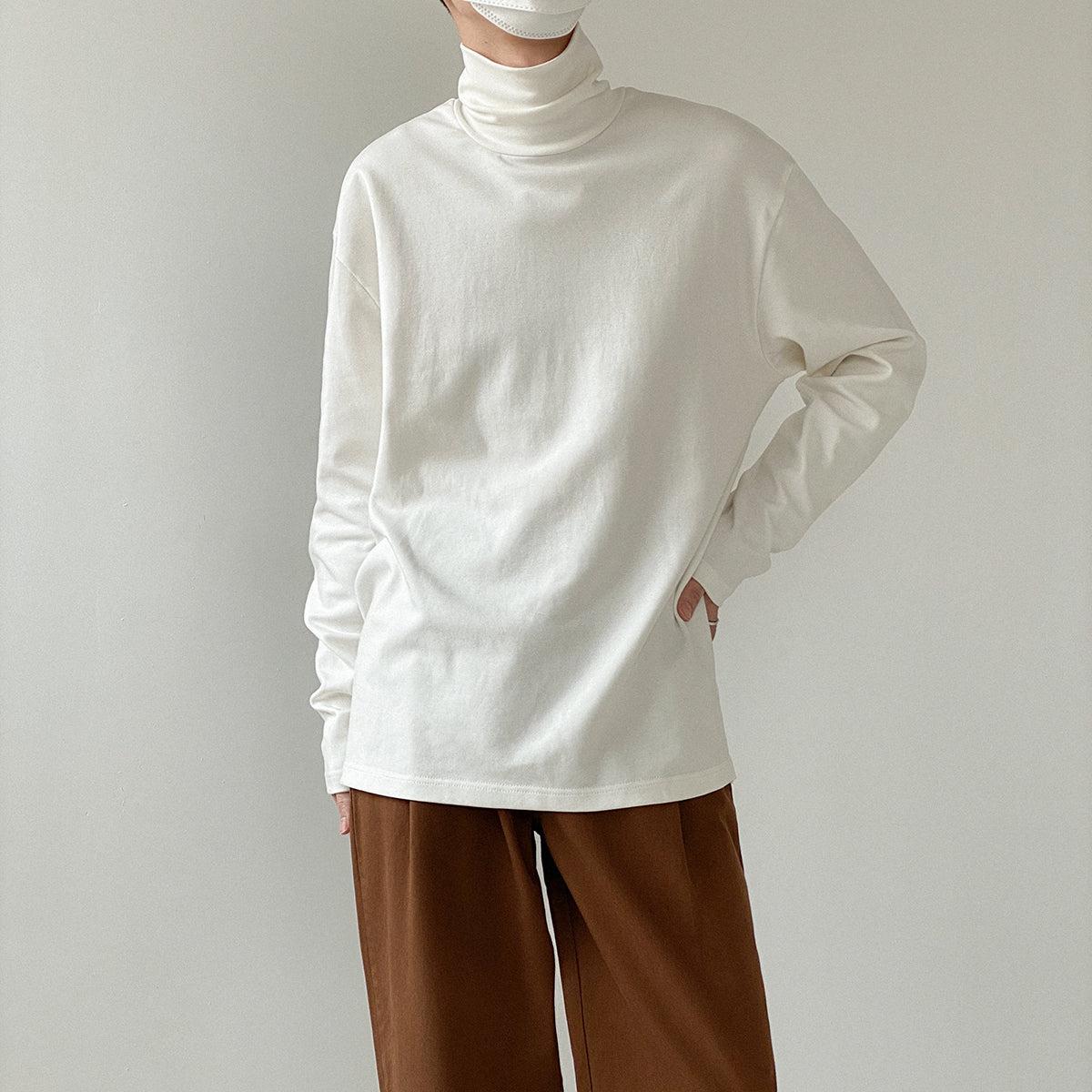 Zhou Split Hem Roll Mockneck-korean-fashion-Turtleneck-Zhou's Closet-OH Garments