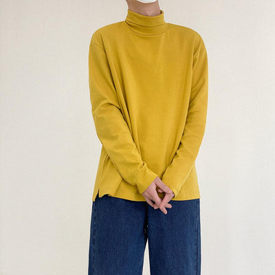 Zhou Split Hem Roll Mockneck-korean-fashion-Turtleneck-Zhou's Closet-OH Garments