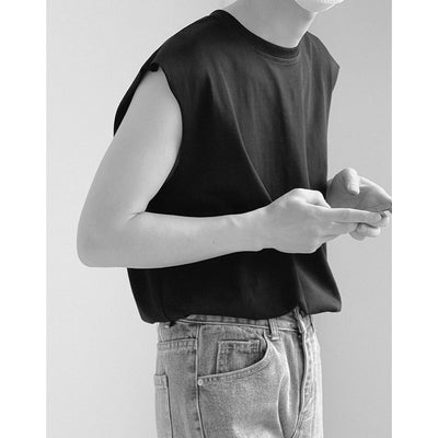 Zhou Wide Shoulder Tank Top-korean-fashion-Tank Top-Zhou's Closet-OH Garments